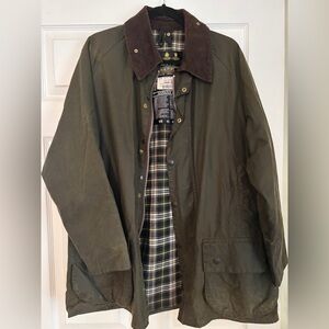 Barbour Beaufort Green Waxed Game Pocket Hunting Jacket A150 Size C42 107cm XL